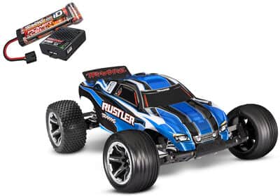 טרקסס ראסטלר כחולה - 2X4 החדשה 1/10 סטאדיום טראק ( כולל סוללה ומטען )