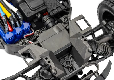 טרקסס מיני XRT מוכנה לנסיעה - בראשלס 4X4 בגודל 1/16 בצבע כחול (ללא סוללה ומטען )