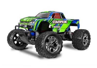 טרקסס סטאמפיד HD ירוקה - 2X4 החדשה 1/10 סטאדיום טראק ( כולל סוללה ומטען )