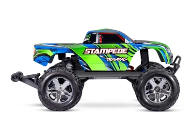 טרקסס סטאמפיד HD ירוקה - 2X4 החדשה 1/10 סטאדיום טראק ( כולל סוללה ומטען )