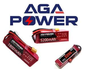 סוללת ליפו אגא פאוור קשיחה שני תאים 7.4 וולט בקיבולת 4500 מילאמפר 45C